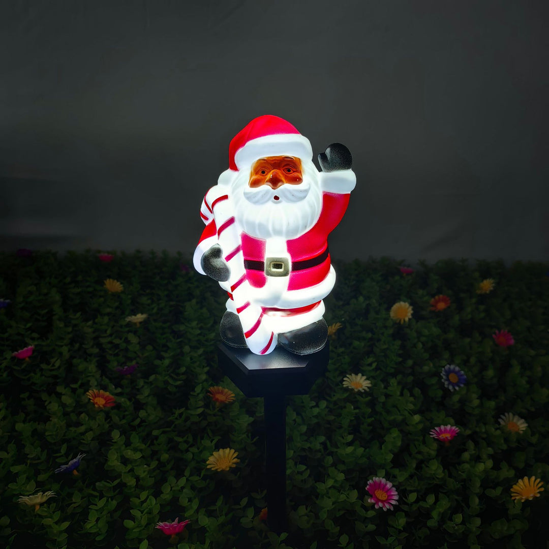 Weihnachtlich dekorierte Gartenbeleuchtung Figurine