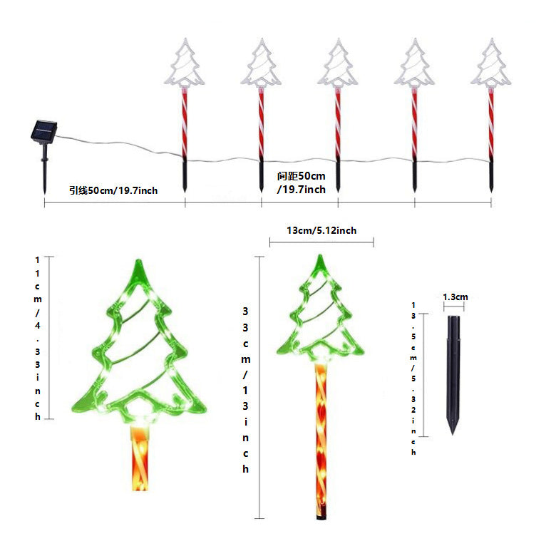 Solarbetriebene LED-Weihnachtsbaum-Wegeleuchten
