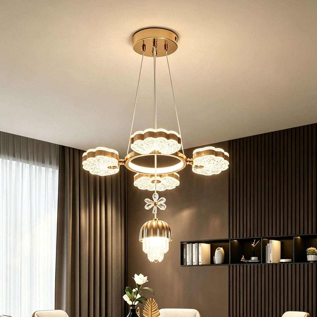 Moderne Kristallpendelleuchte