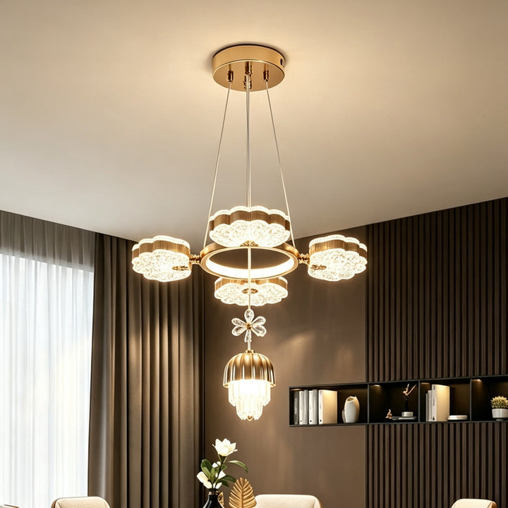 Moderne Kristallpendelleuchte