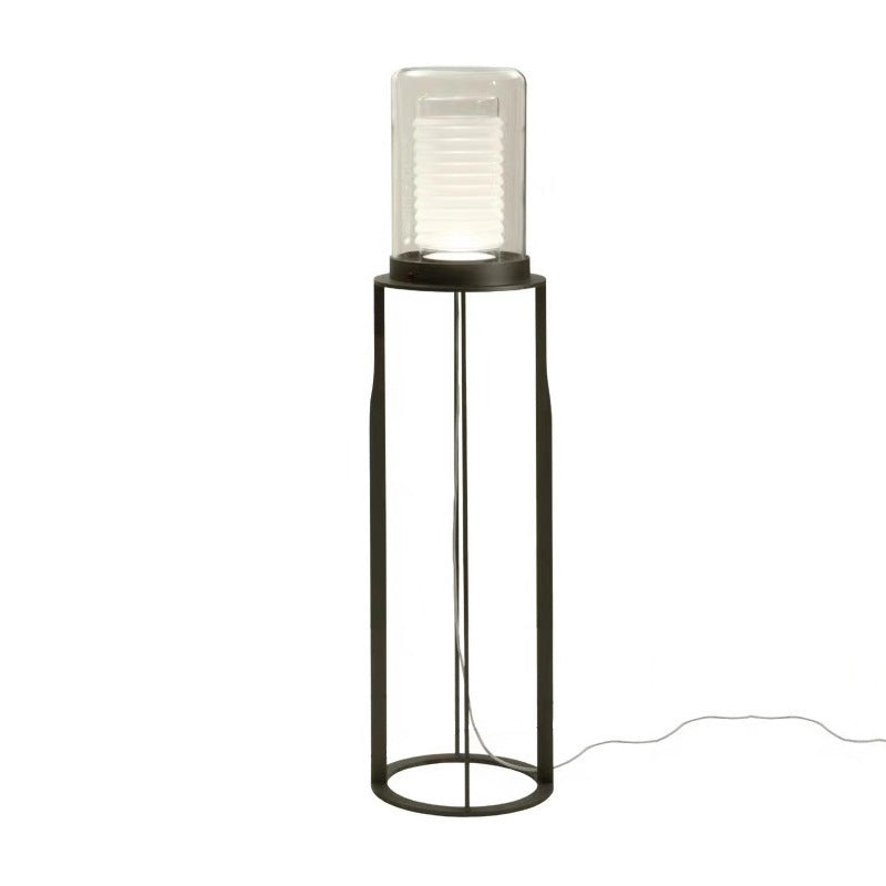 Zeitgenössische Tischlampe mit strukturiertem Glasschirm