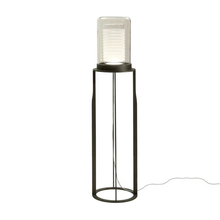 Zeitgenössische Tischlampe mit strukturiertem Glasschirm