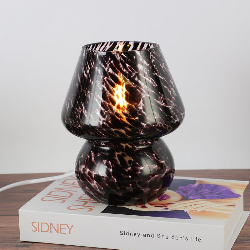 Glas Mosaik Pilz Tischlampe
