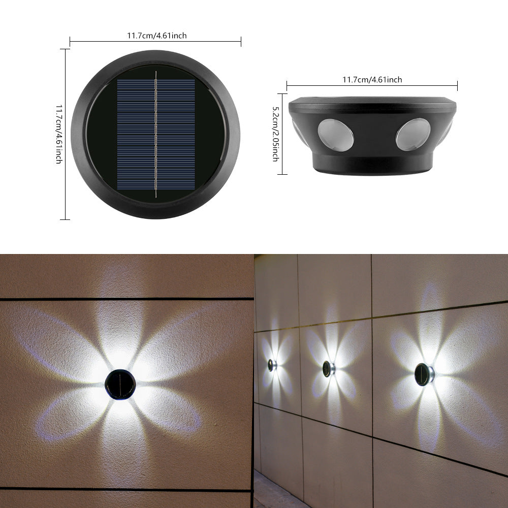 Outdoor Solar Wand-Sconce Multi-Strahl Dekorative LED Akzentlicht