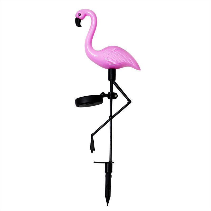 Dekorative solarbetriebene Flamingo-Gartensteckdose mit verstellbarem Tablett und Spike-Befestigung