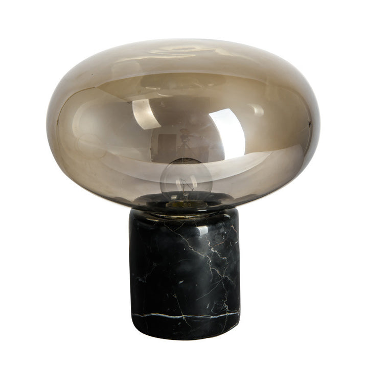 Elegante Glas- Tischlampe mit Marmorbasis