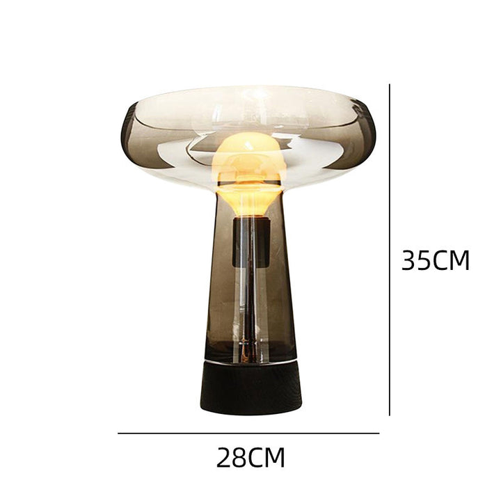 Elegante transparente Glastischlampe
