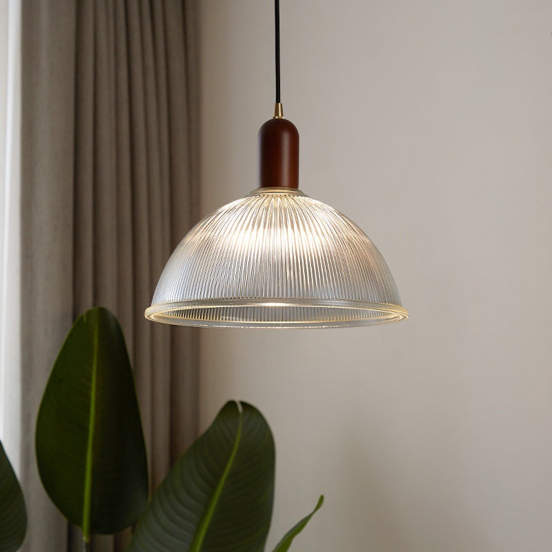 Moderne gerippte Glas Pendelleuchte