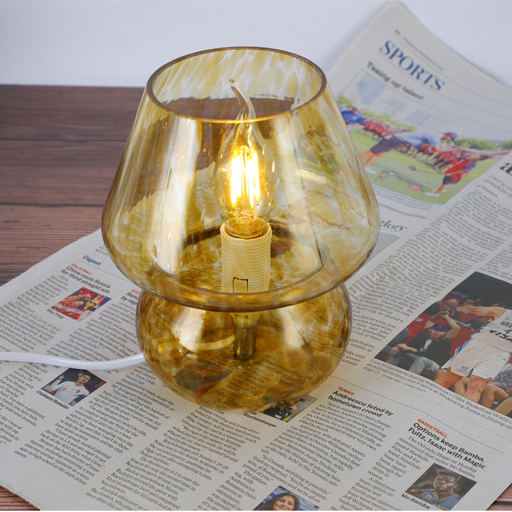 Glas Mosaik Pilz Tischlampe