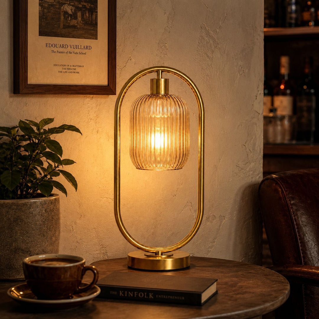 Moderne Glas gerippte Tischlampe