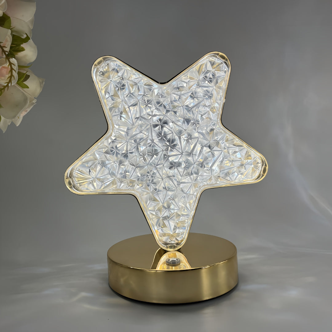 Dekorative Kristall-texturierte ovale LED-Tischlampe mit dimmbarer Touch-Basis