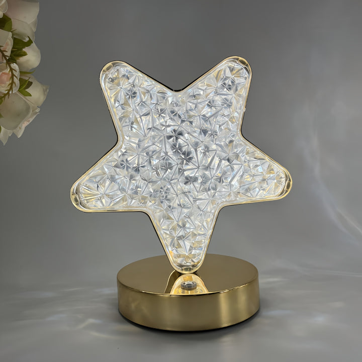 Dekorative Kristall-texturierte ovale LED-Tischlampe mit dimmbarer Touch-Basis