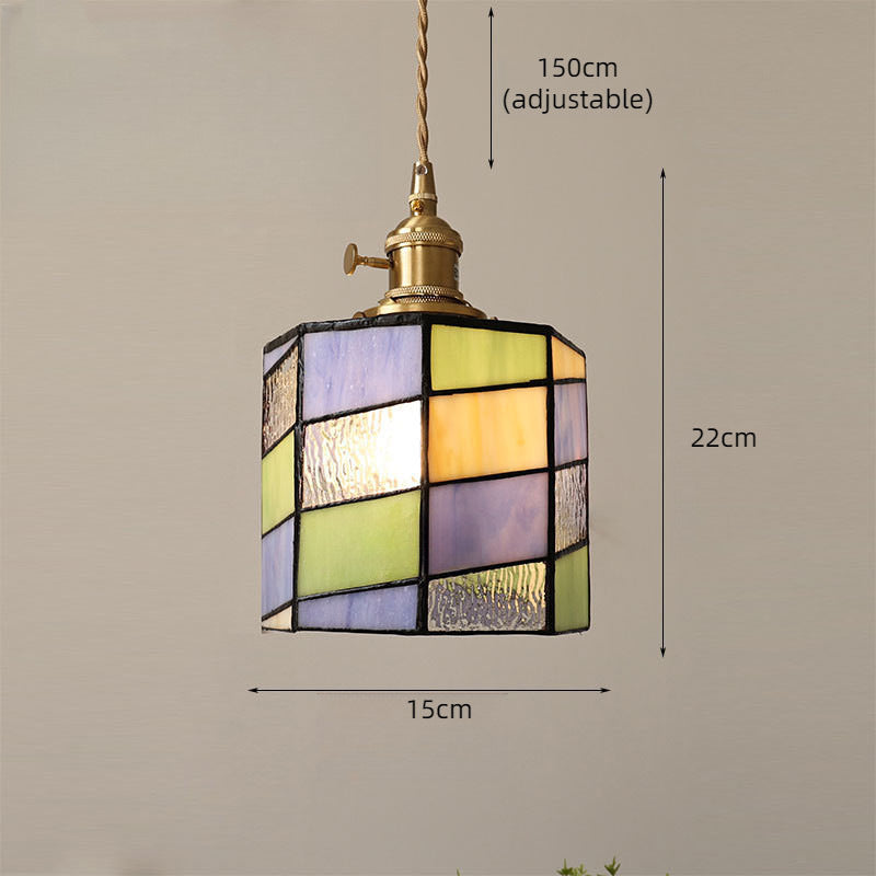 Verstellbare Vintage Glas Pendelleuchte