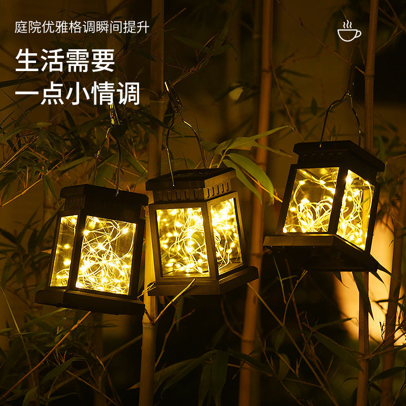 Solar Hängende Laterne Mit Realistischem Flackernden Flammen LED Kerze Und Wasserdichtem Outdoor Design