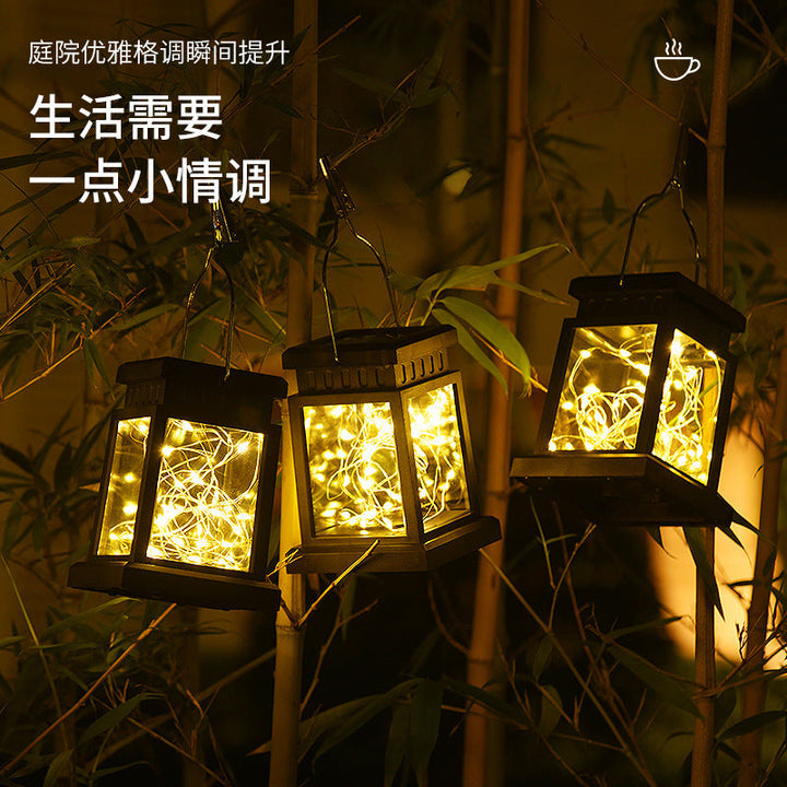 Solar Hängende Laterne Mit Realistischem Flackernden Flammen LED Kerze Und Wasserdichtem Outdoor Design