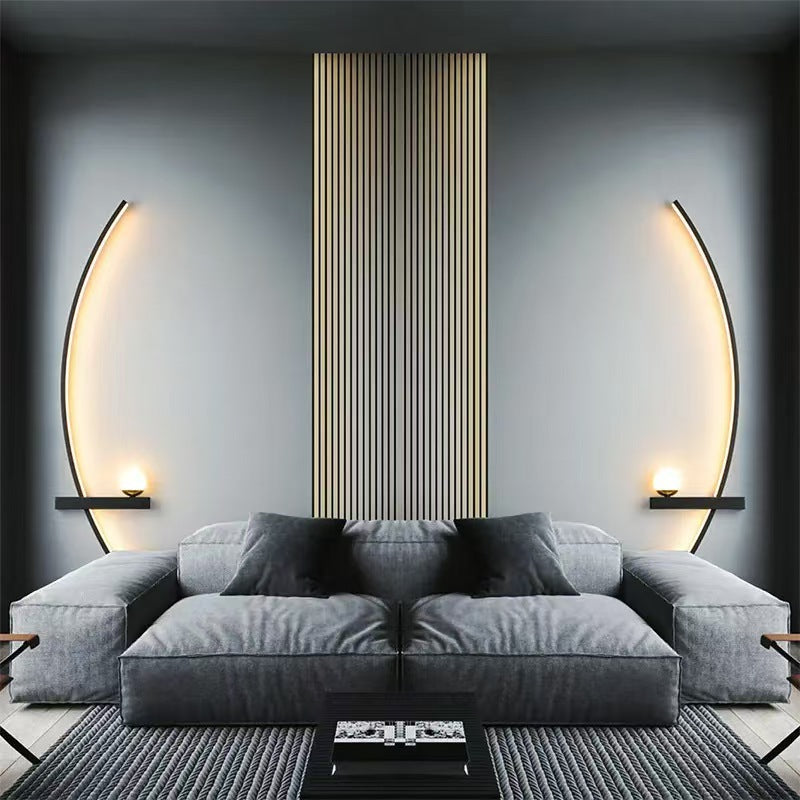 Gebogene LED-Umgebungswandlampe mit integriertem Regal