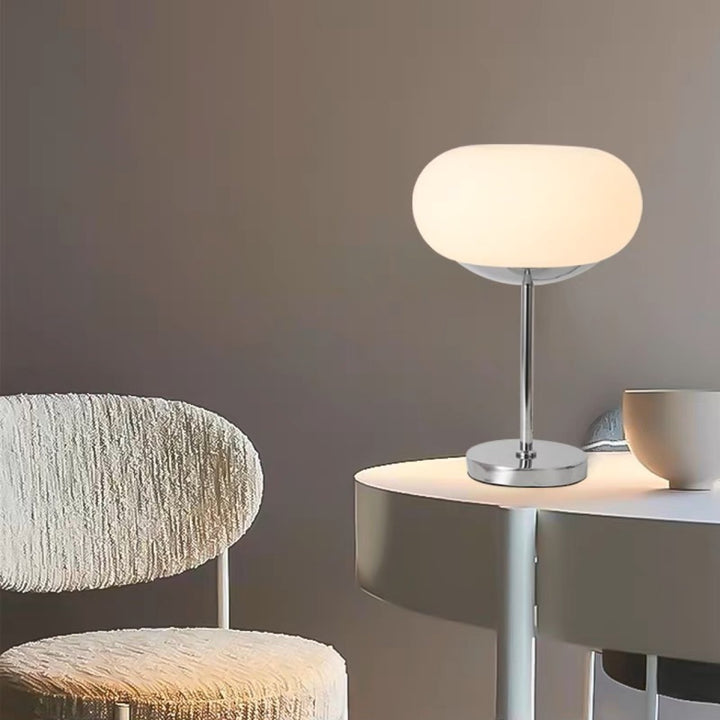 Moderne Glas- und Chrom-Tischlampe