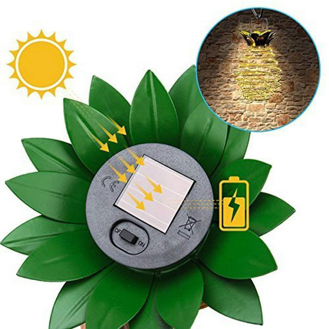 Spiral Hängende Solar LED Laterne Mit Lotus Dach Und Traggriff