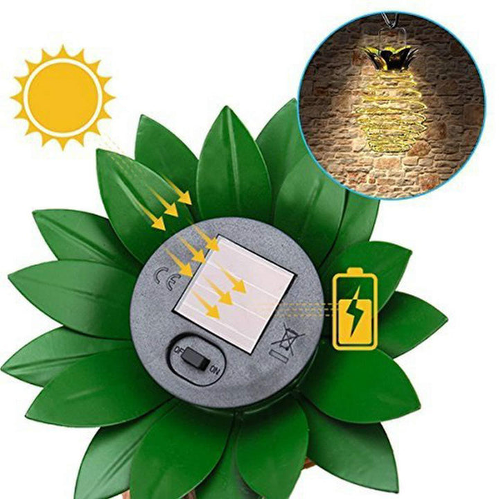 Spiral Hängende Solar LED Laterne Mit Lotus Dach Und Traggriff