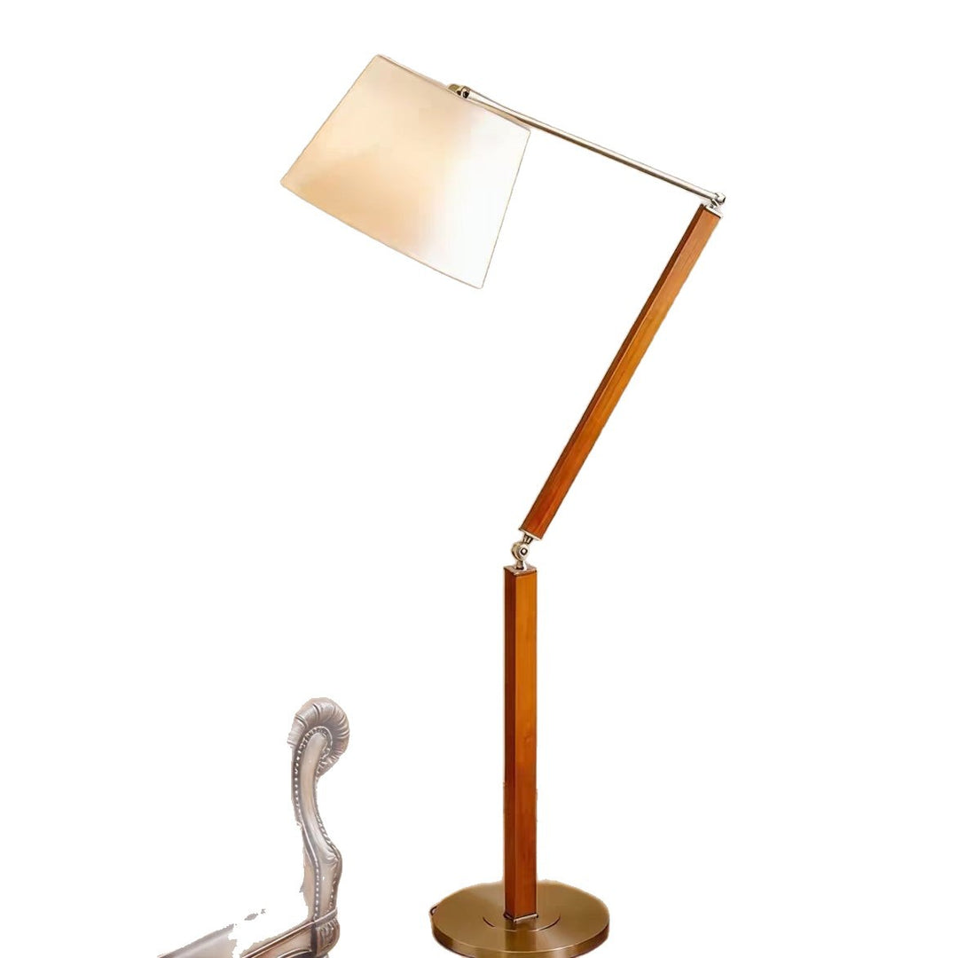 Verstellbare Holzbogen-Stehlampe