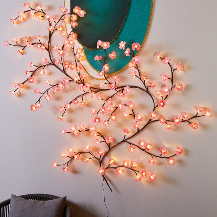 Verschnörkelte LED Kirschblüten Wandleuchte