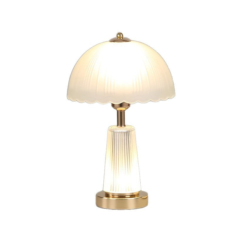 Elegante Glas Schirm Tischlampe