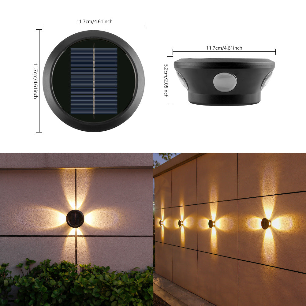 Outdoor Solar Wand-Sconce Multi-Strahl Dekorative LED Akzentlicht