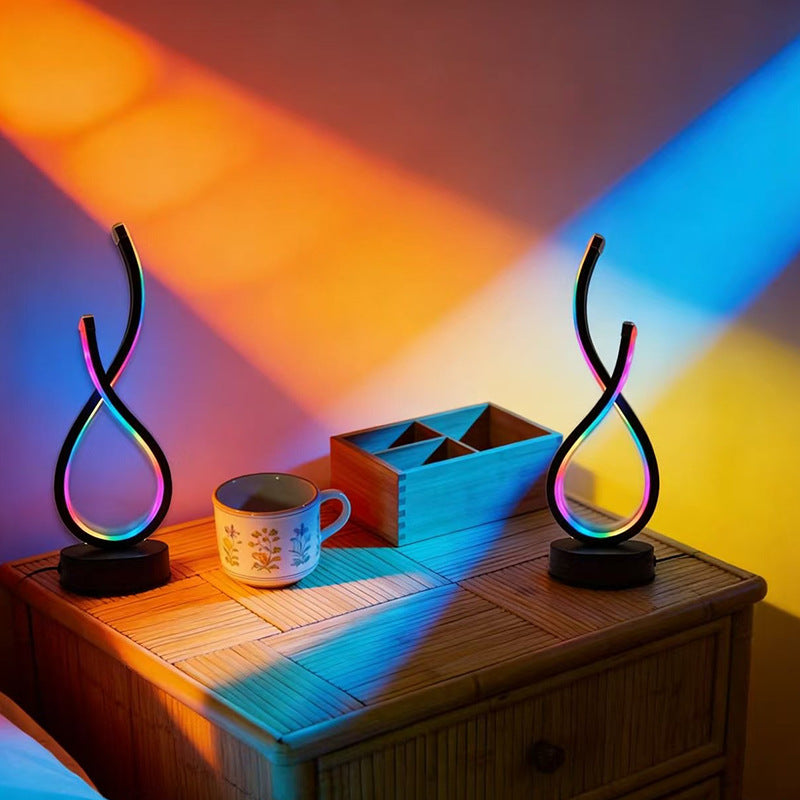 Abstract gebogene Tischlampe