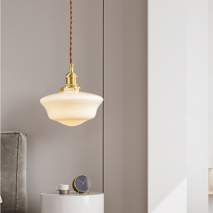 Opalines Glas LED Vintage Pendelleuchte
