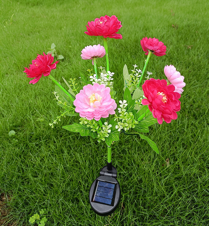 Solar Gartenstecker Künstliche Blume LED Wegdeko