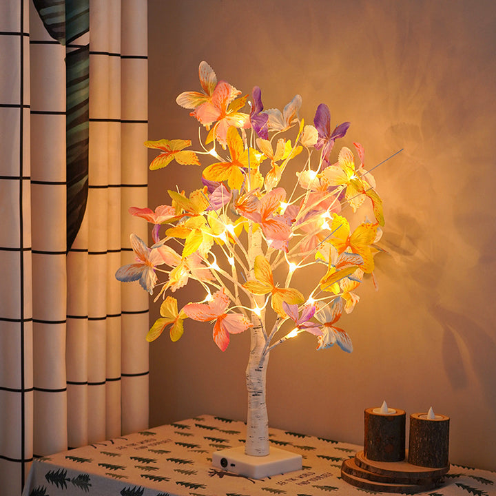 LED Schmetterling Blüte Zweig Tischlampe