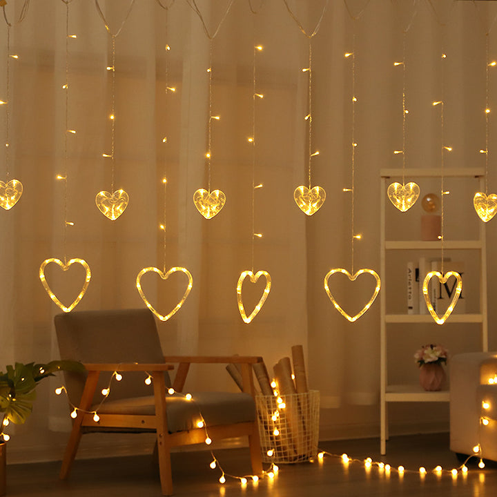 LED Acryl Hängende Weihnachtsvorhang Lichterset mit Rentier Baum Glocke und Stern Ornamenten
