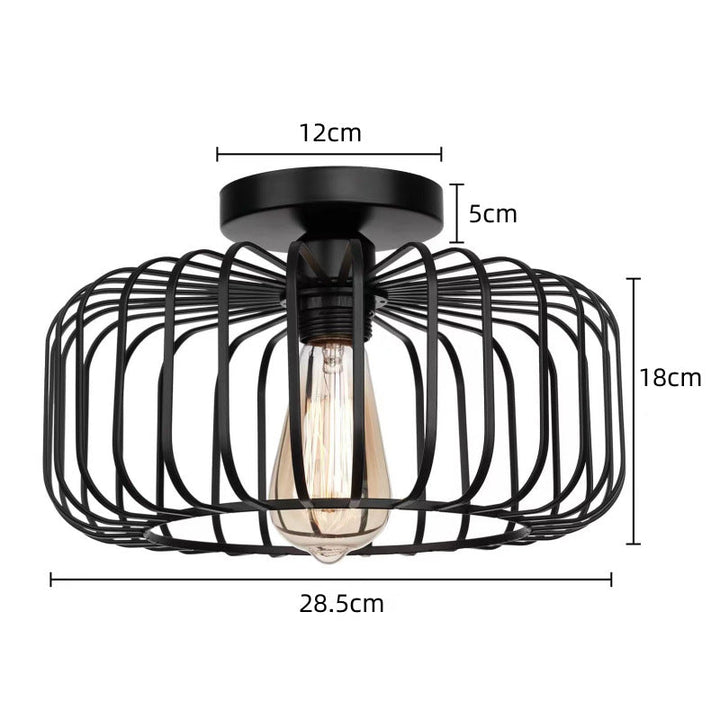 Moderne Industrie Vogelkäfig Deckenlampe Schwarz