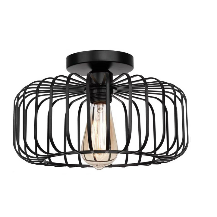 Moderne Industrie Vogelkäfig Deckenlampe Schwarz