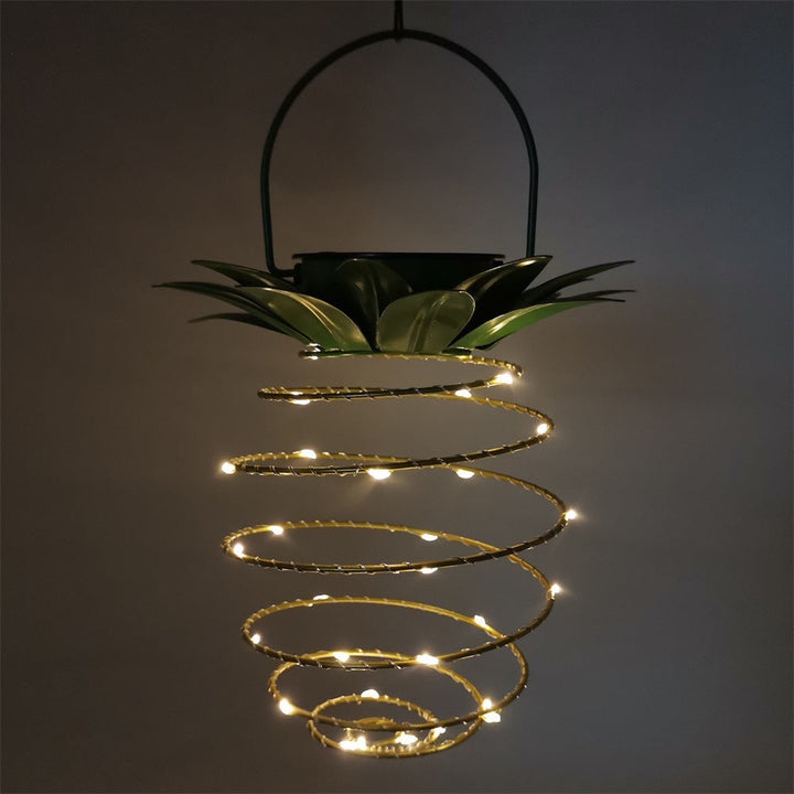 Spiral Pendel LED Hängetopflampe mit Faux-Tropenblatt-Oben
