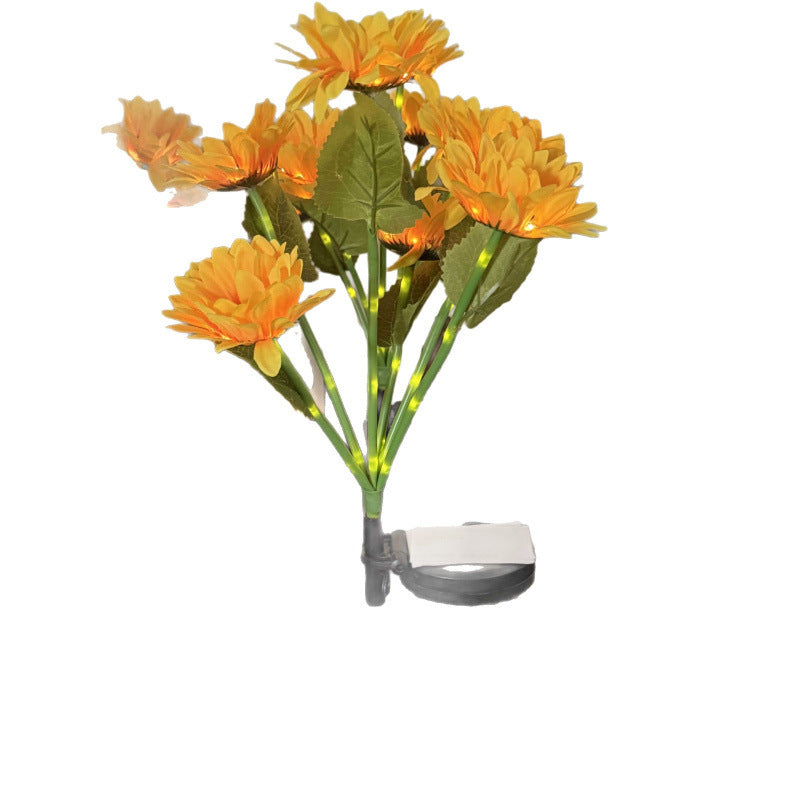 Solarbetriebene LED-Sonnenblumen-Gartenstehlampe mit wasserdichtem Panel und verstellbarem Stengel