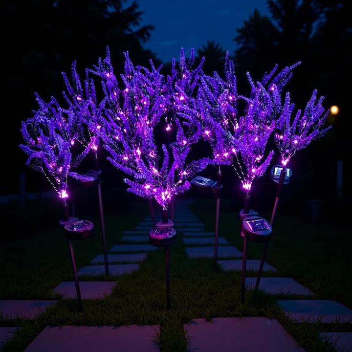 Solar LED Kunstlavendel Gartensteckerlichter