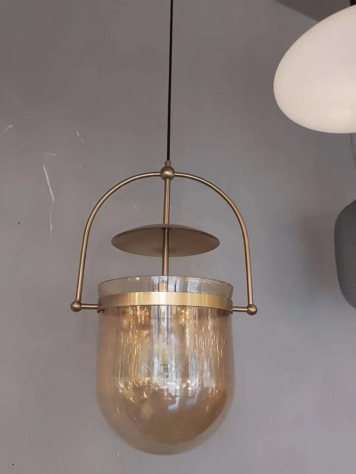 Mouth-blown Glasdom Pendelleuchte mit Bogenrahmen