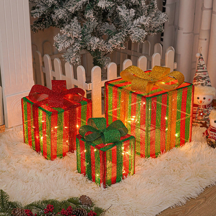 LED-Mesh-Geschenkbox-Set Dekoratives Indoor Ornament