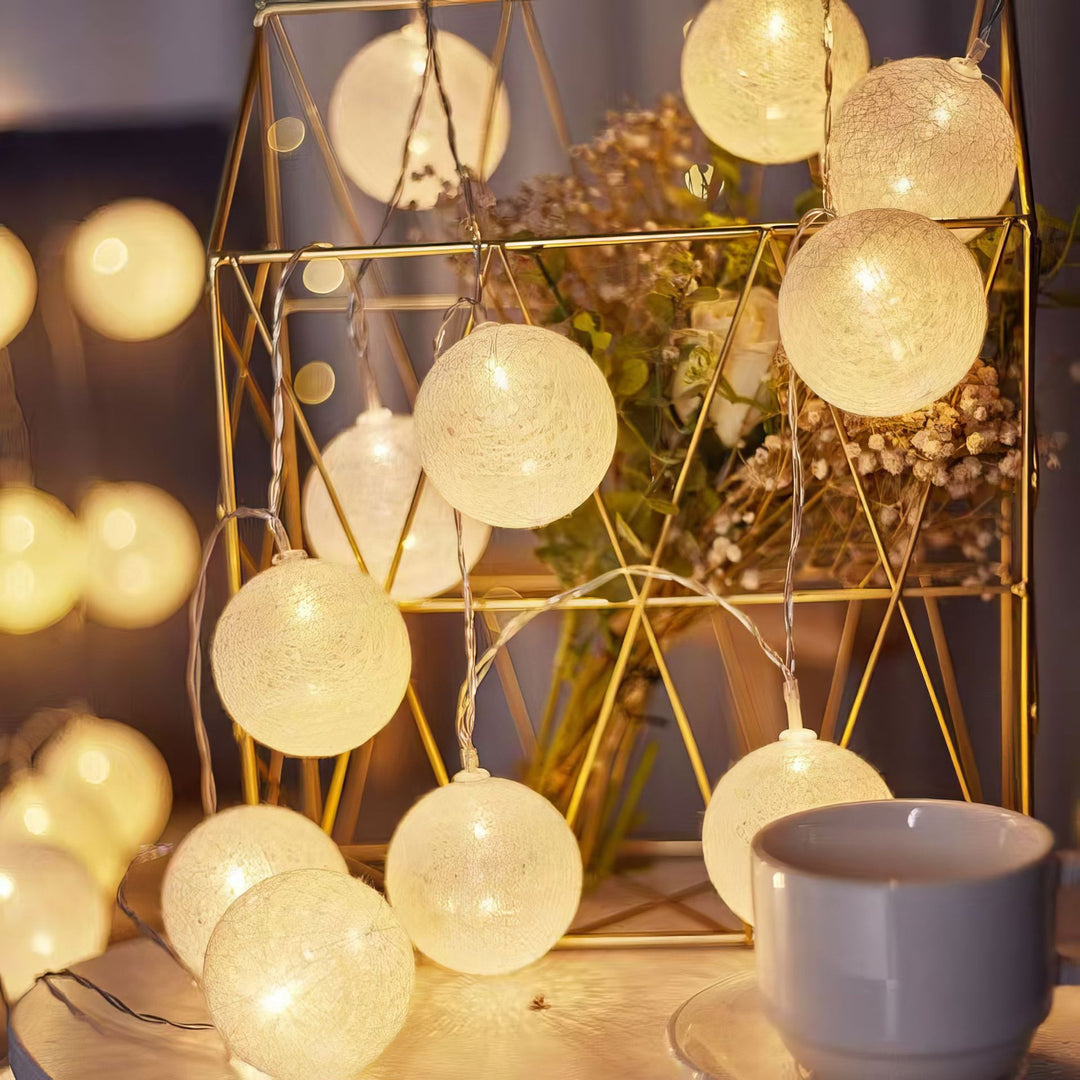LED Baumwollball Lichterkette Dekorative Innenraum Feenlaternen