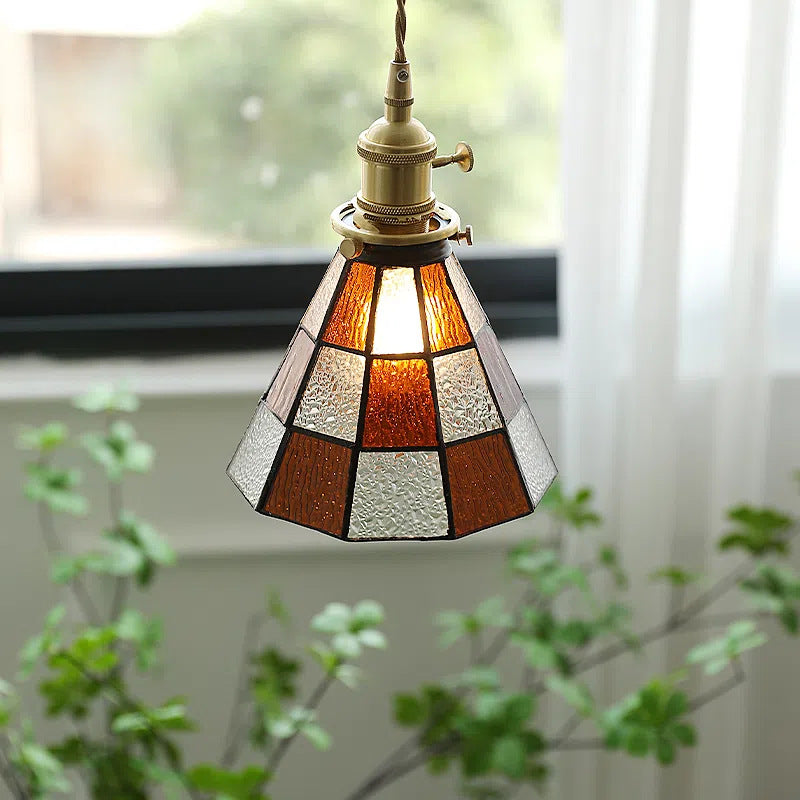 Verstellbare Vintage Glas Pendelleuchte
