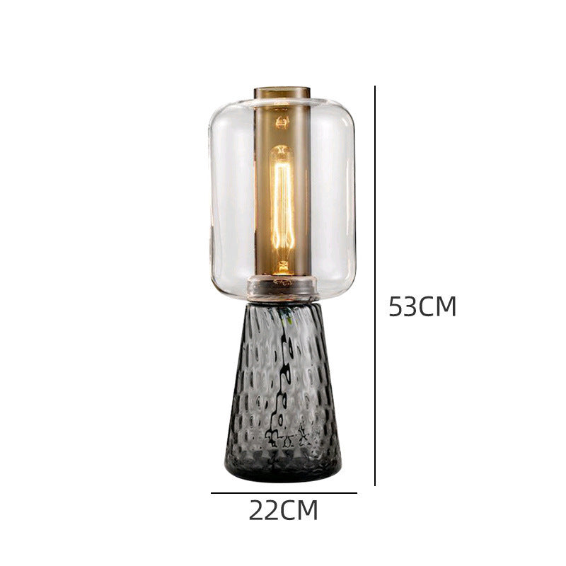 Glas Tischlampe mit strukturiertem Fuß