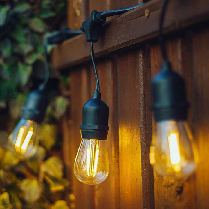 Vintage LED Filament Globe Lichterkette Außenpatio Glühbirne Girlande