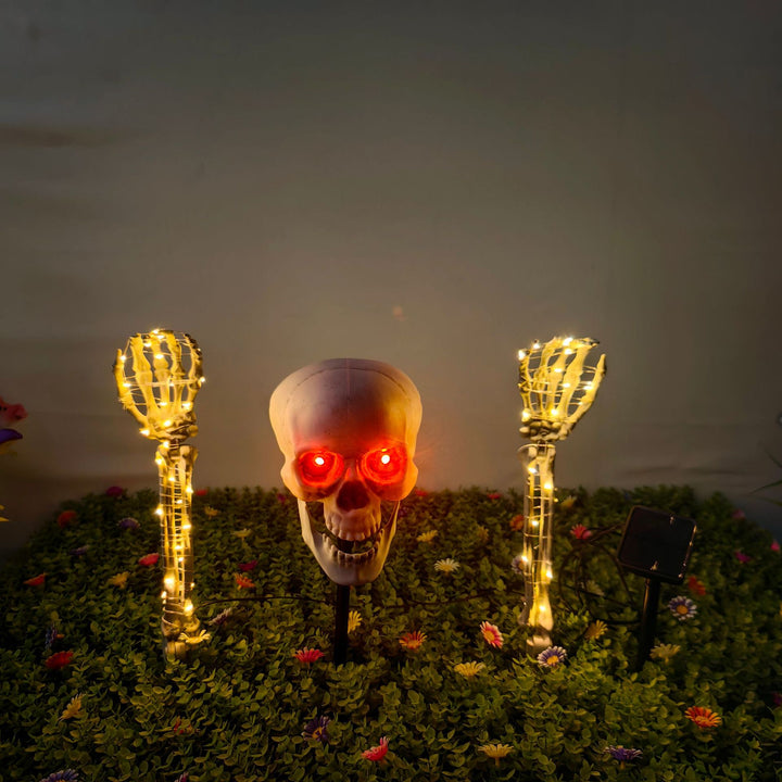 Solarbetriebene dekorative Halloween-Schädel-Lampe