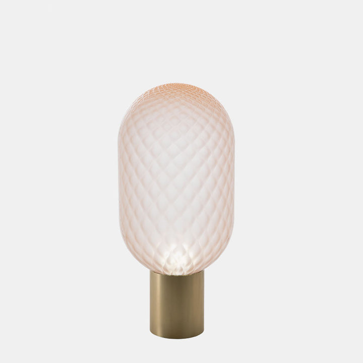 Glas Pilz Tischlampe mit dekorativem Sockel