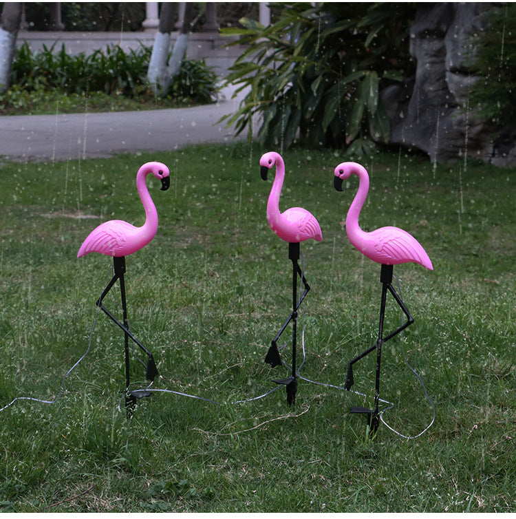 Dekorative solarbetriebene Flamingo-Gartensteckdose mit verstellbarem Tablett und Spike-Befestigung