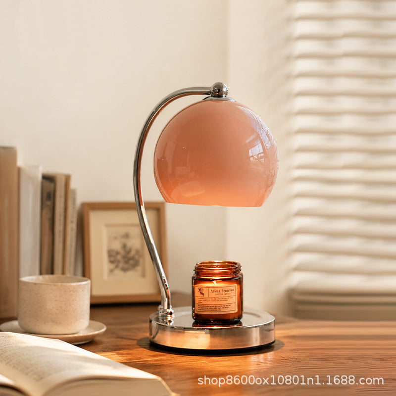 Gebogene Metall-Arm Globe Schreibtischlampe mit polierter Basis