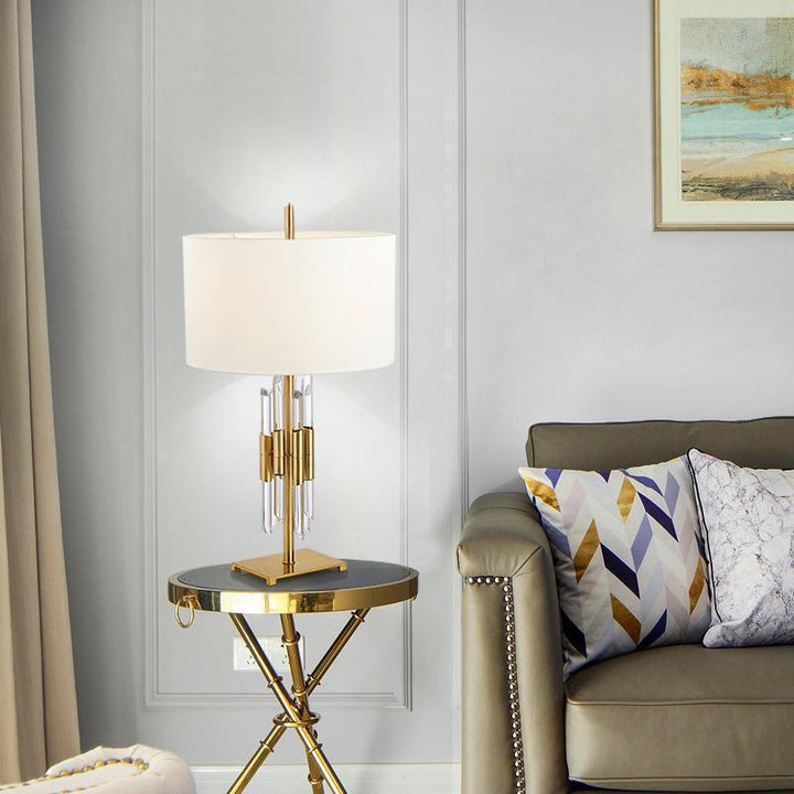 Moderne Kristall Tischlampe mit goldenen Akzenten