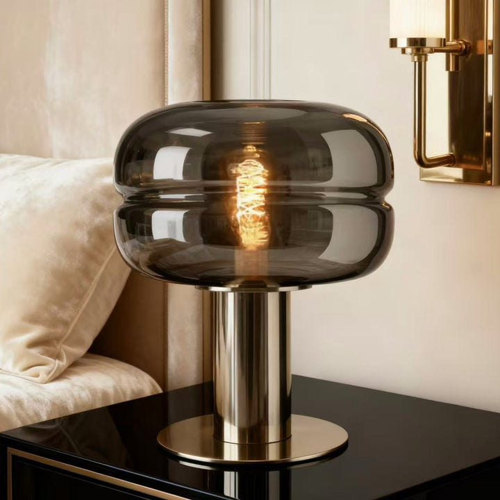 Künstlerische Glastischlampe