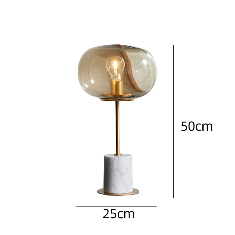 Moderne Minimalistische Tischlampe mit Glas-Schirm